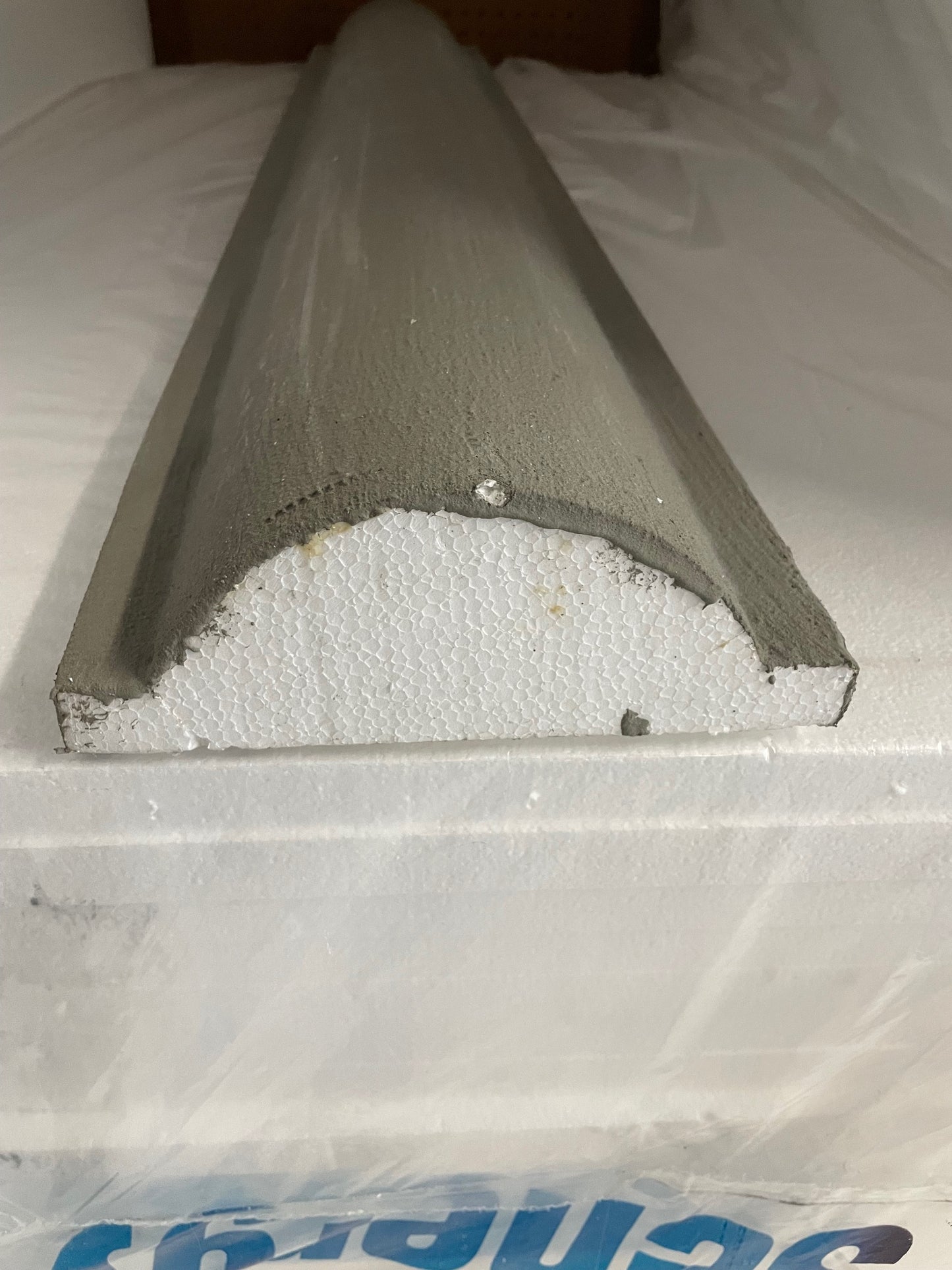 Decorative Stucco Foam Trim # 2 ( 4 FEET LONG ) with fiber mesh and basecoat
