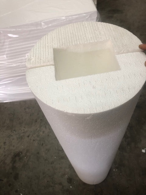 Foam column 10 inches (ca. 25 cm) in diameter 8 feet (2.44 meters) tall ( INSIDE CUTOUT 4 X 4, 4 X 6, 6 X 6, )